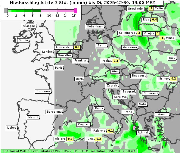 Niederschlag, 30. 12. 2025