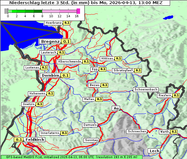 Niederschlag, 13. 4. 2026