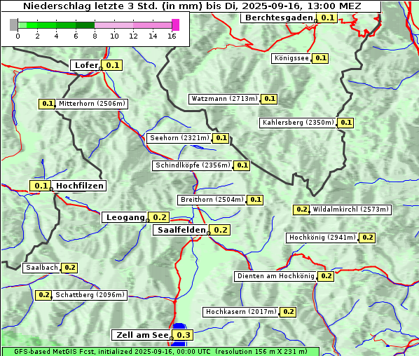 Niederschlag, 16. 9. 2025