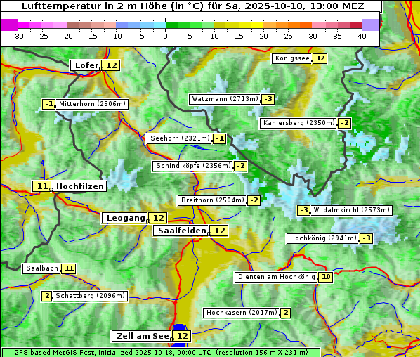 Temperatur, 18. 10. 2025
