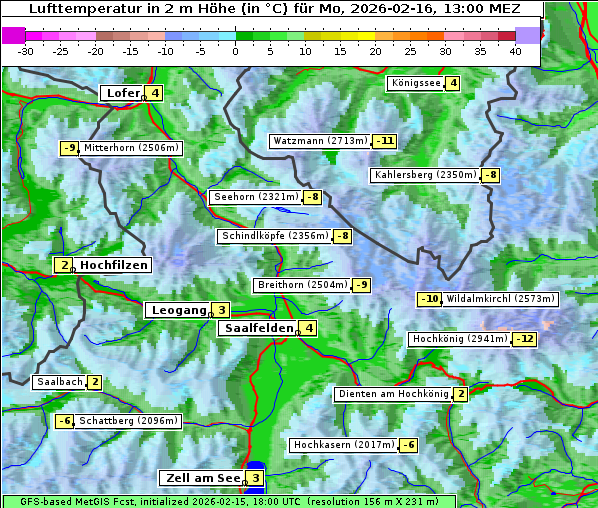 Temperatur, 16. 2. 2026