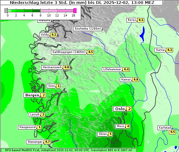 Niederschlag, 2. 12. 2025
