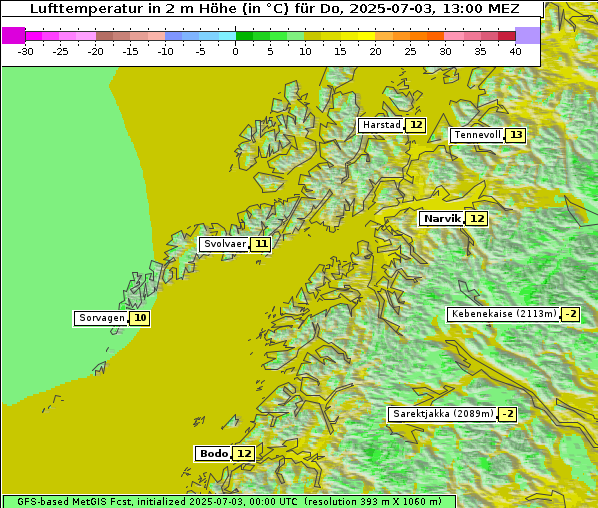 Temperatur, 3. 7. 2025