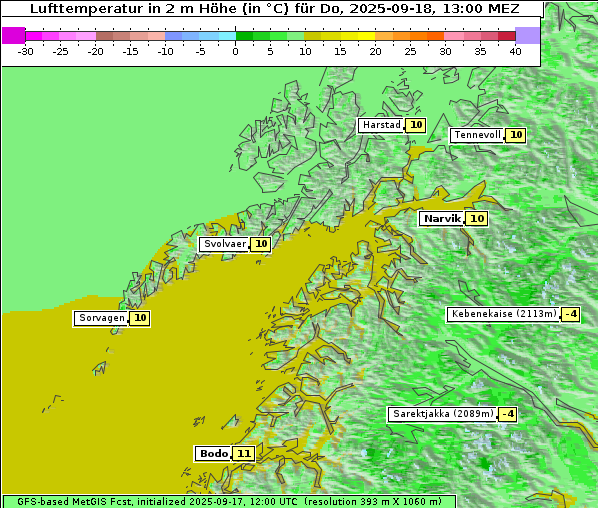 Temperatur, 18. 9. 2025