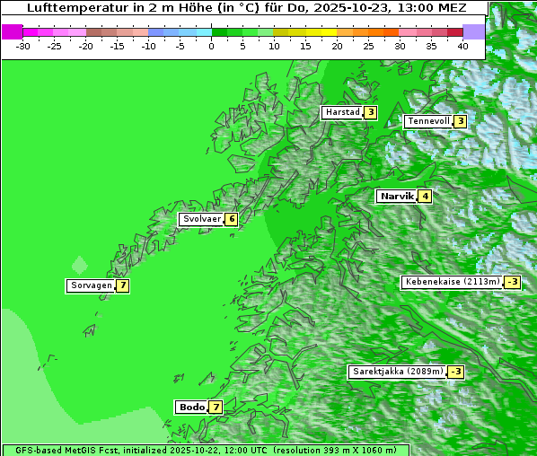 Temperatur, 23. 10. 2025