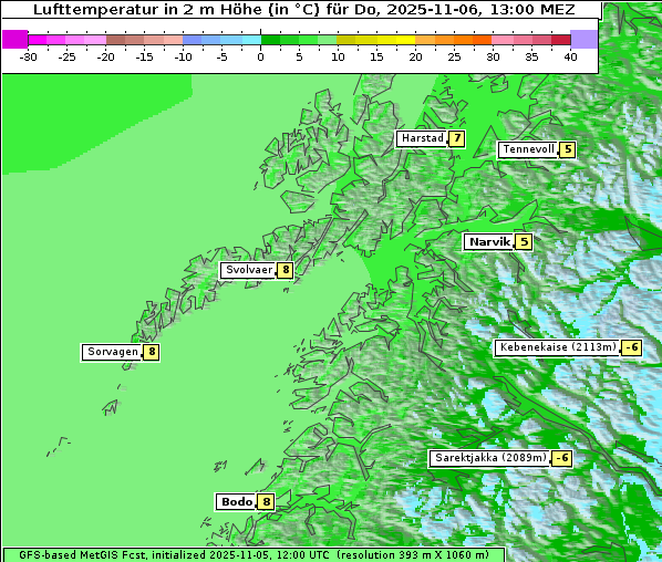 Temperatur, 6. 11. 2025