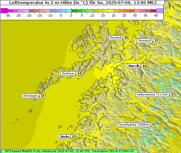 Temperatur, 6. 7. 2025