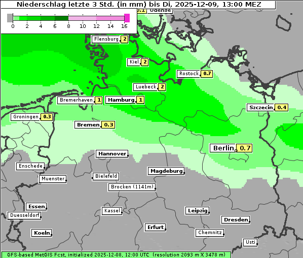 Niederschlag, 9. 12. 2025