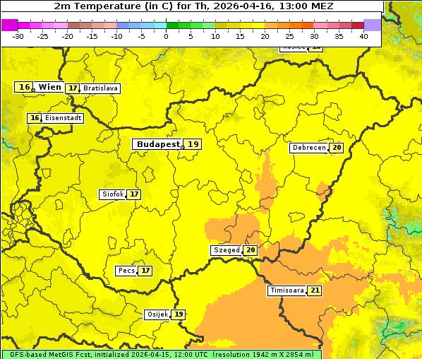 Temperatur, 16. 4. 2026