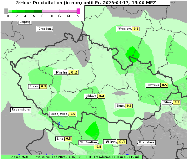 Niederschlag, 17. 4. 2026