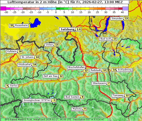 Temperatur, 27. 2. 2026