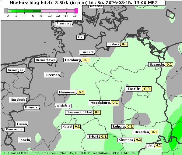 Niederschlag, 15. 3. 2026