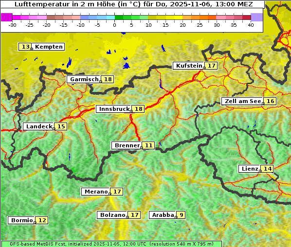 Temperatur, 6. 11. 2025