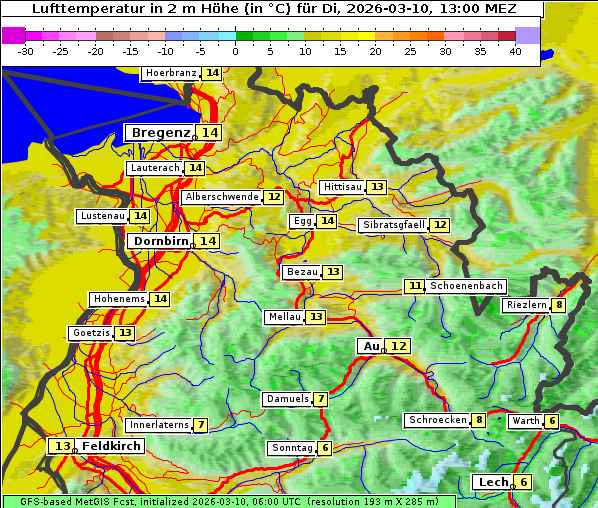 Temperatur, 10. 3. 2026