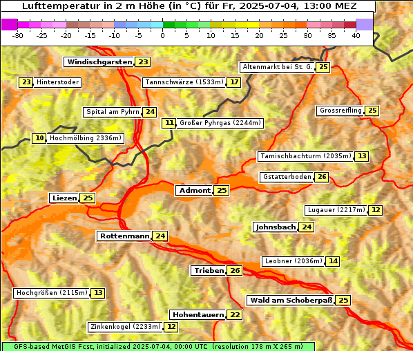 Temperatur, 4. 7. 2025