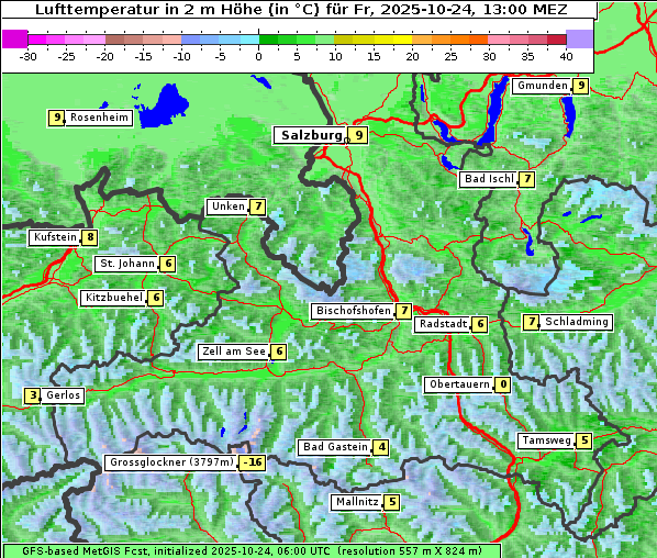 Temperatur, 24. 10. 2025