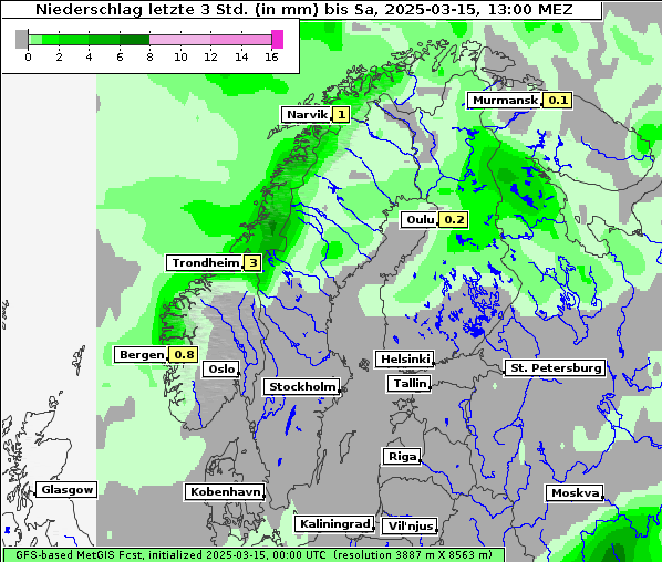 Niederschlag, 15. 3. 2025