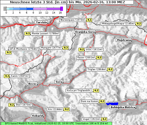 Neuschnee, 16. 2. 2026