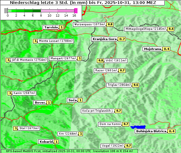 Niederschlag, 31. 10. 2025
