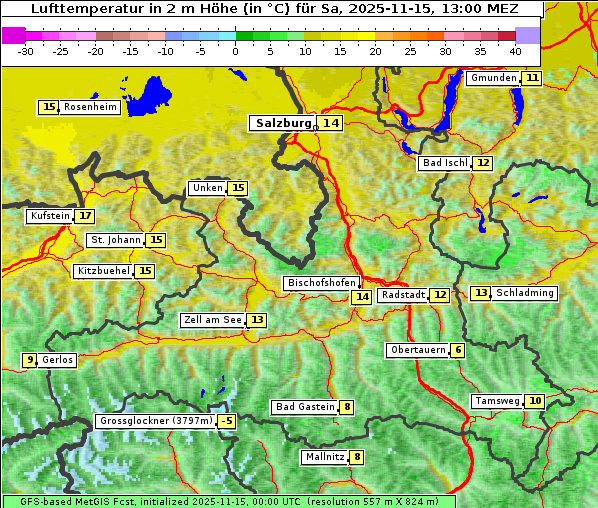 Temperatur, 15. 11. 2025