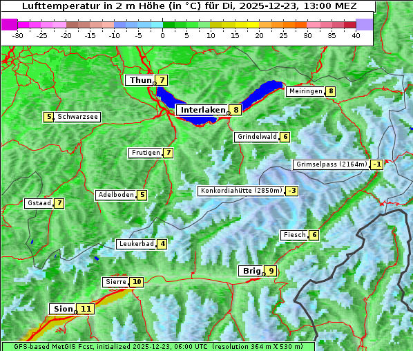 Temperatur, 23. 12. 2025