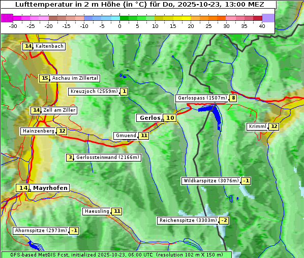 Temperatur, 23. 10. 2025