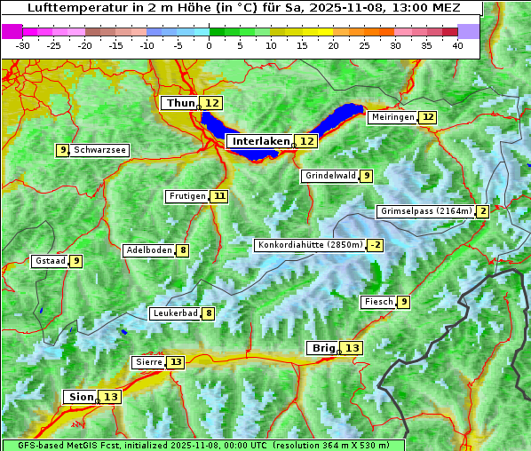 Temperatur, 8. 11. 2025