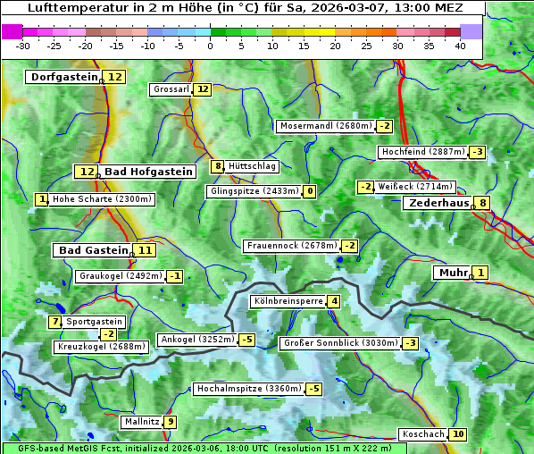 Temperatur, 7. 3. 2026