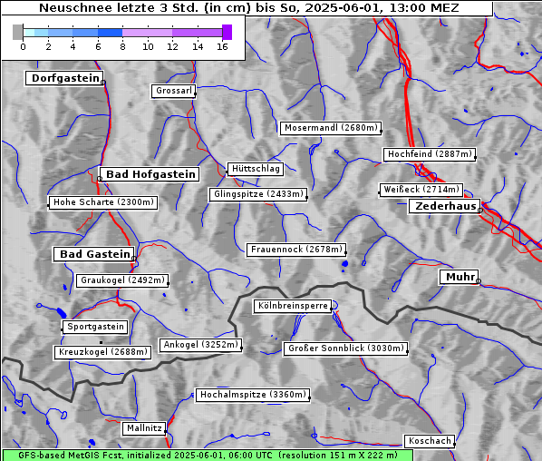 Neuschnee, 1. 6. 2025