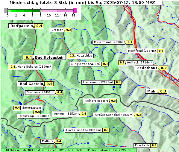Niederschlag, 12. 7. 2025