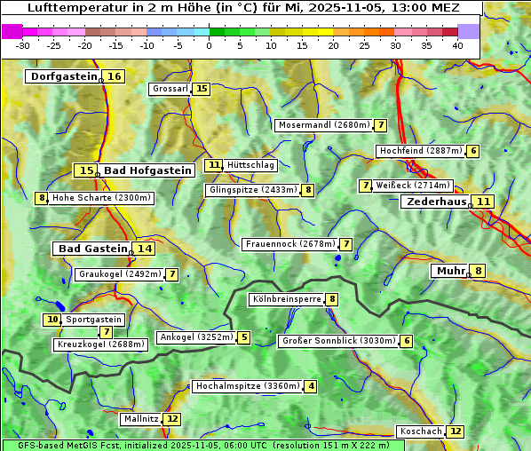 Temperatur, 5. 11. 2025