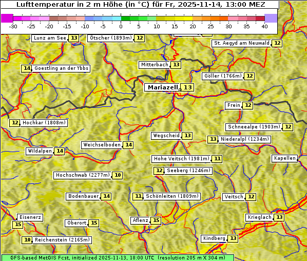 Temperatur, 14. 11. 2025