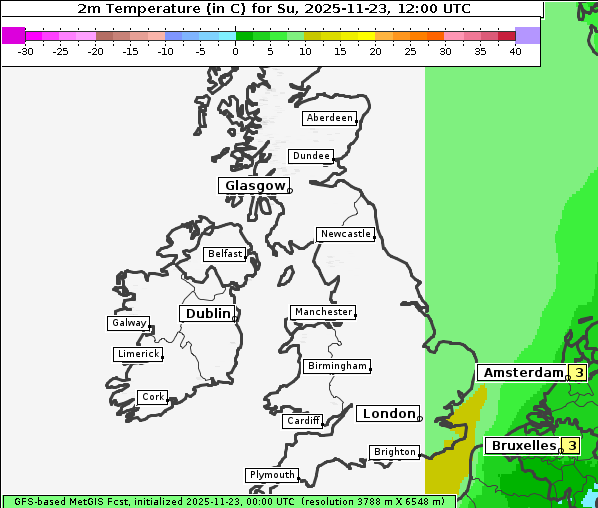 Temperatur, 23. 11. 2025