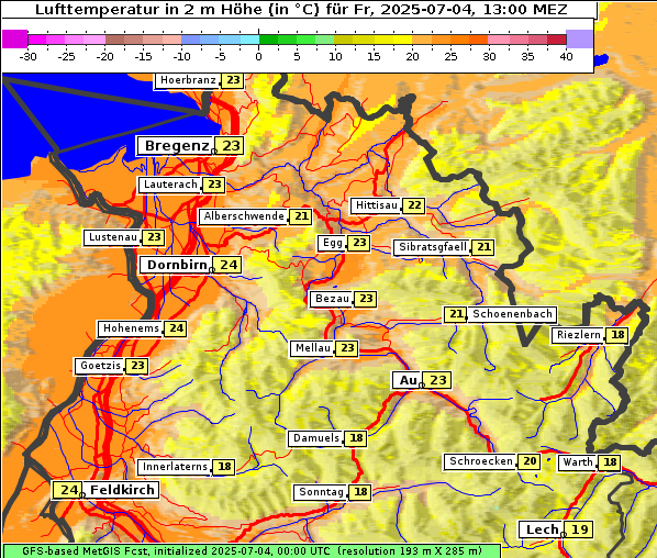Temperatur, 4. 7. 2025