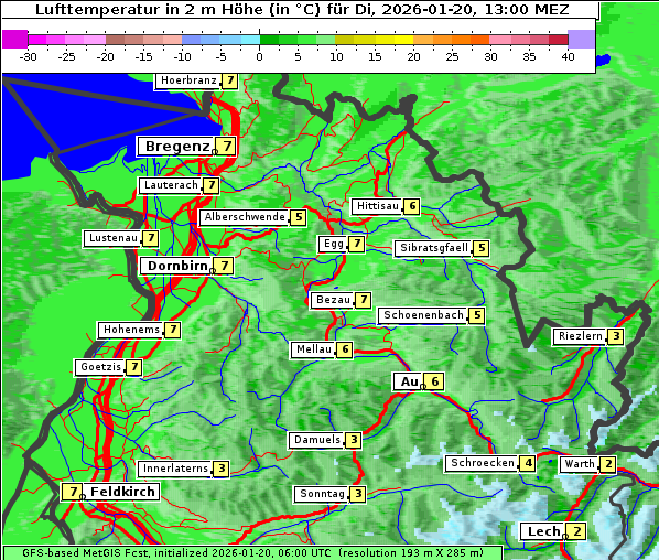 Temperatur, 20. 1. 2026