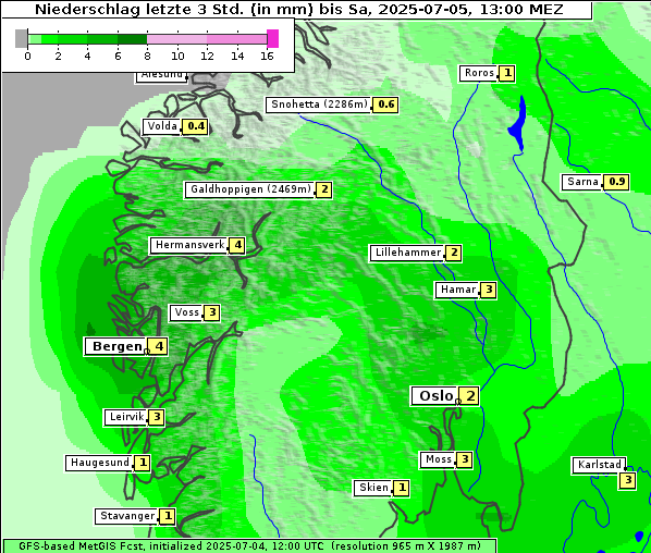 Niederschlag, 5. 7. 2025
