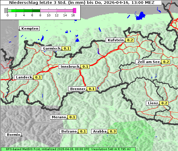 Niederschlag, 16. 4. 2026