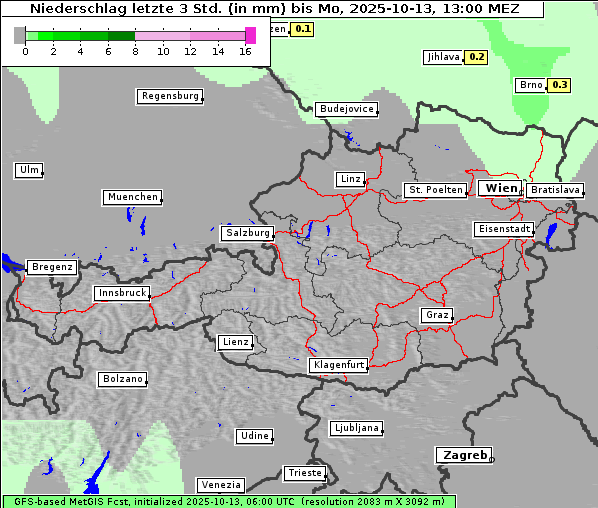 Niederschlag, 13. 10. 2025