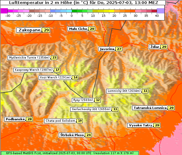 Temperatur, 3. 7. 2025