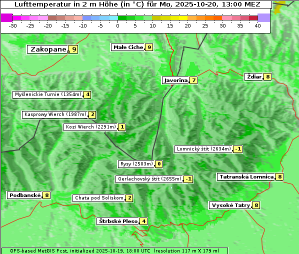 Temperatur, 20. 10. 2025