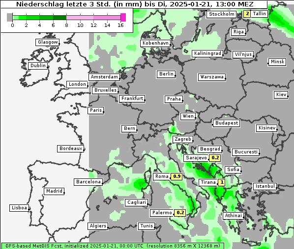 Niederschlag, 21. 1. 2025