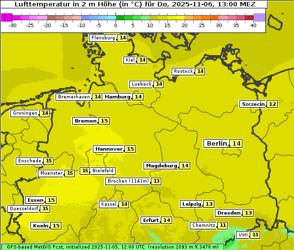 Temperatur, 6. 11. 2025