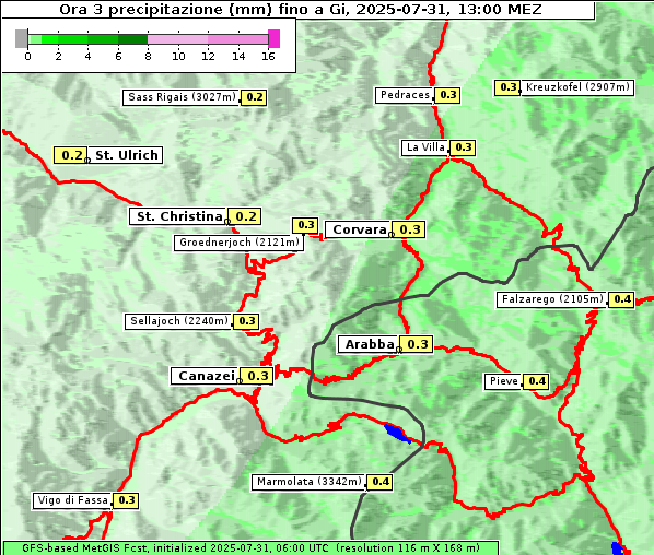 Niederschlag, 31. 7. 2025