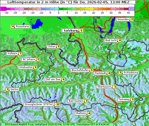 Temperatur, 5. 2. 2026