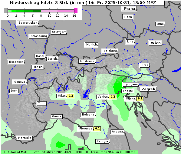 Niederschlag, 31. 10. 2025