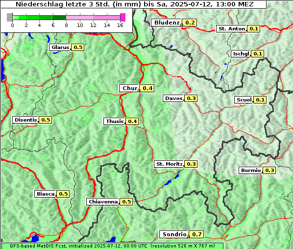 Niederschlag, 12. 7. 2025