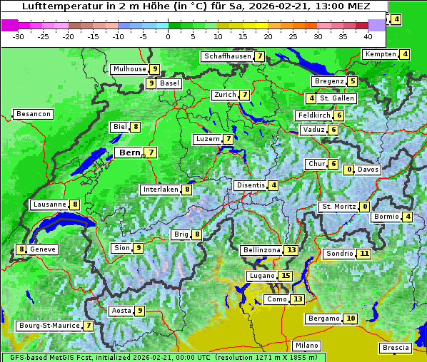Temperatur, 21. 2. 2026