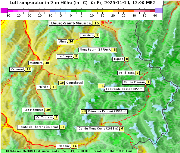Temperatur, 14. 11. 2025
