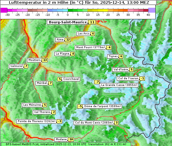 Temperatur, 14. 12. 2025