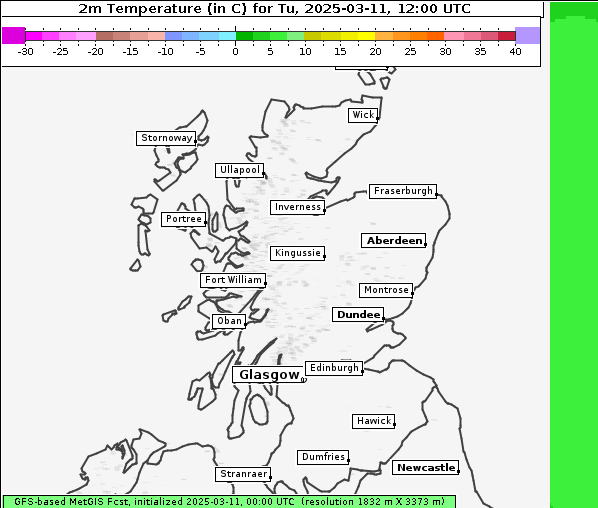 Temperatur, 11. 3. 2025